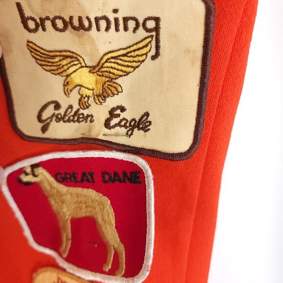 Vtg Dutchmaid Vest Size 44 Orange C B Radio Dog Swap Club Patches Distressed - Picture 9 of 14